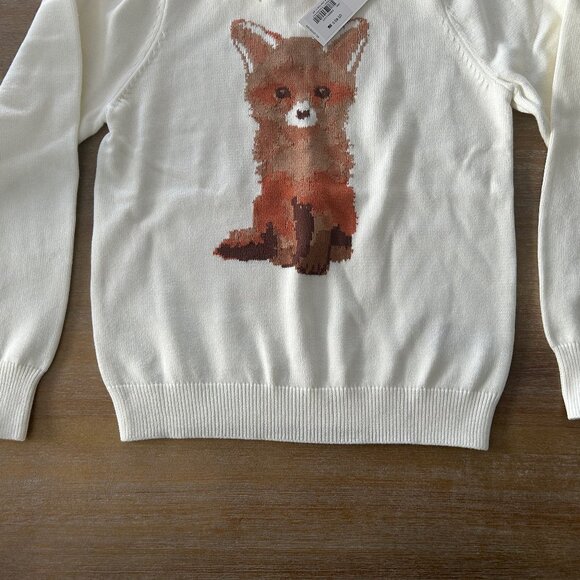 NWT Janie and Jack Girls Fox Collared Sweater, Size 10 - Picture 7 of 8